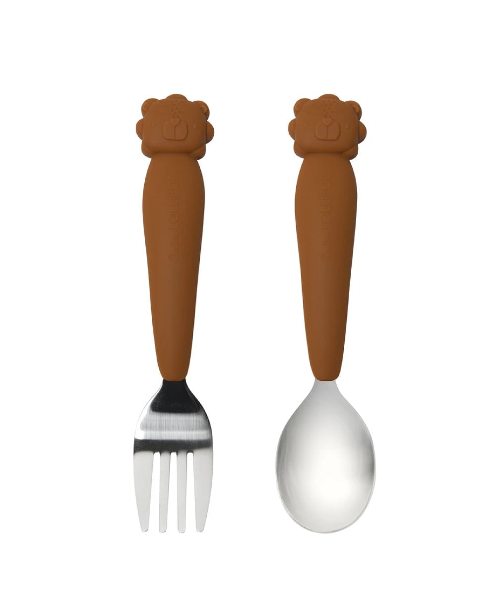 Kid's Spoon & Fork Set - Lion