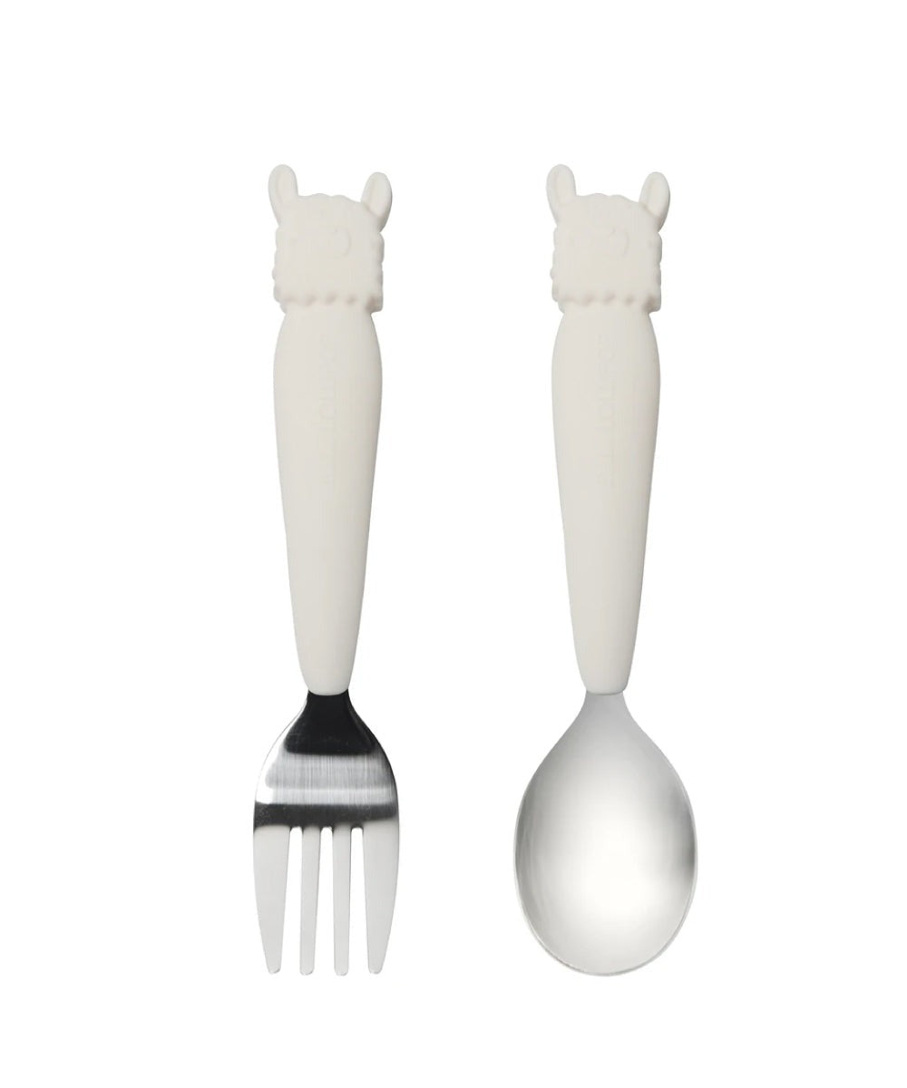 Kid's Spoon & Fork Set - Llama