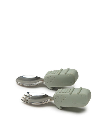 Learning Spoon And Fork Set - Alligator