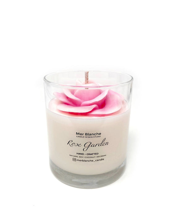 Hand Crafted Candle - Open Rose [Pink]