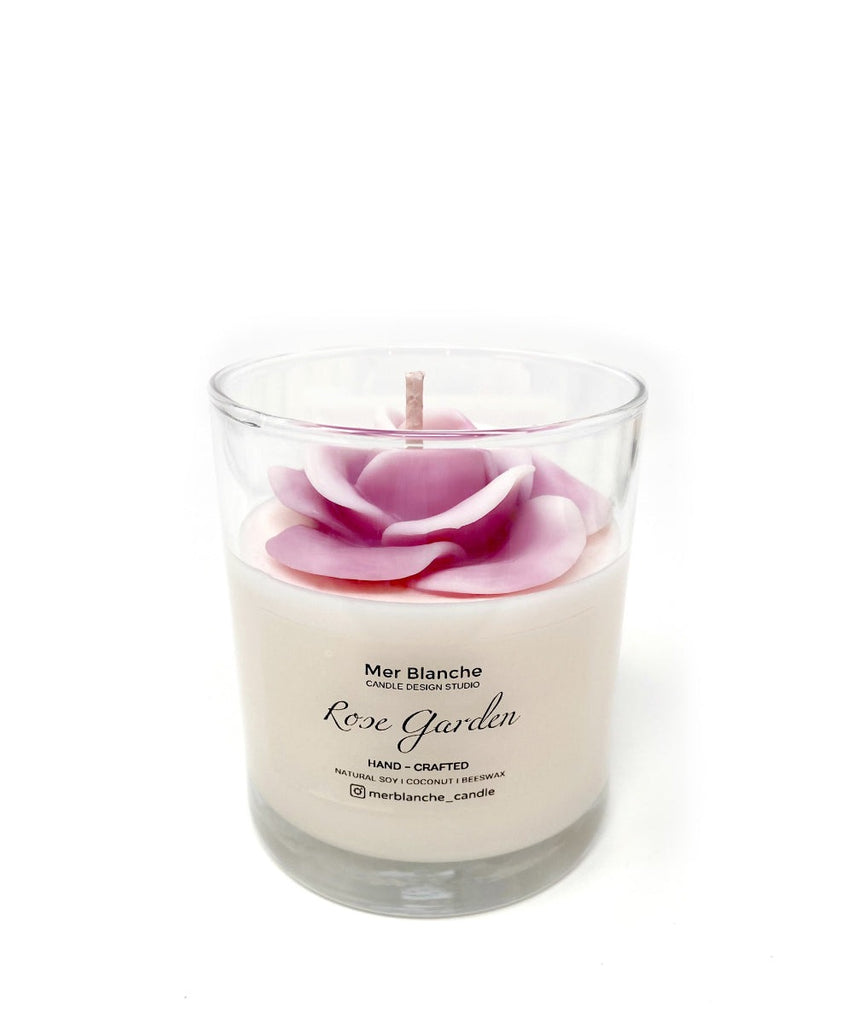 Hand Crafted Candle - Open Rose [Vintage Pink]