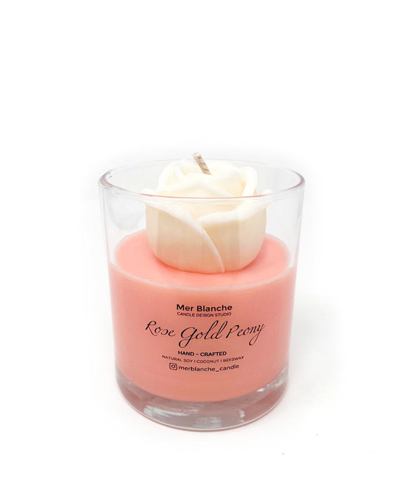 Hand Crafted Candle - Rose [Pink-White]